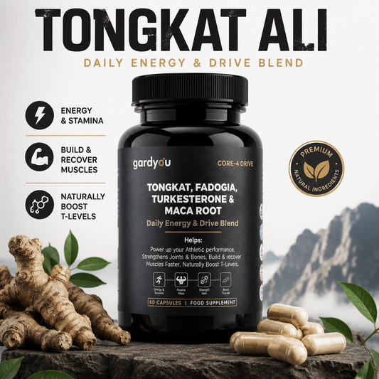 Tongkat Ali, Maca Root, Fadogia Agrestis & Tur | 60 Capsules | Food Supplement