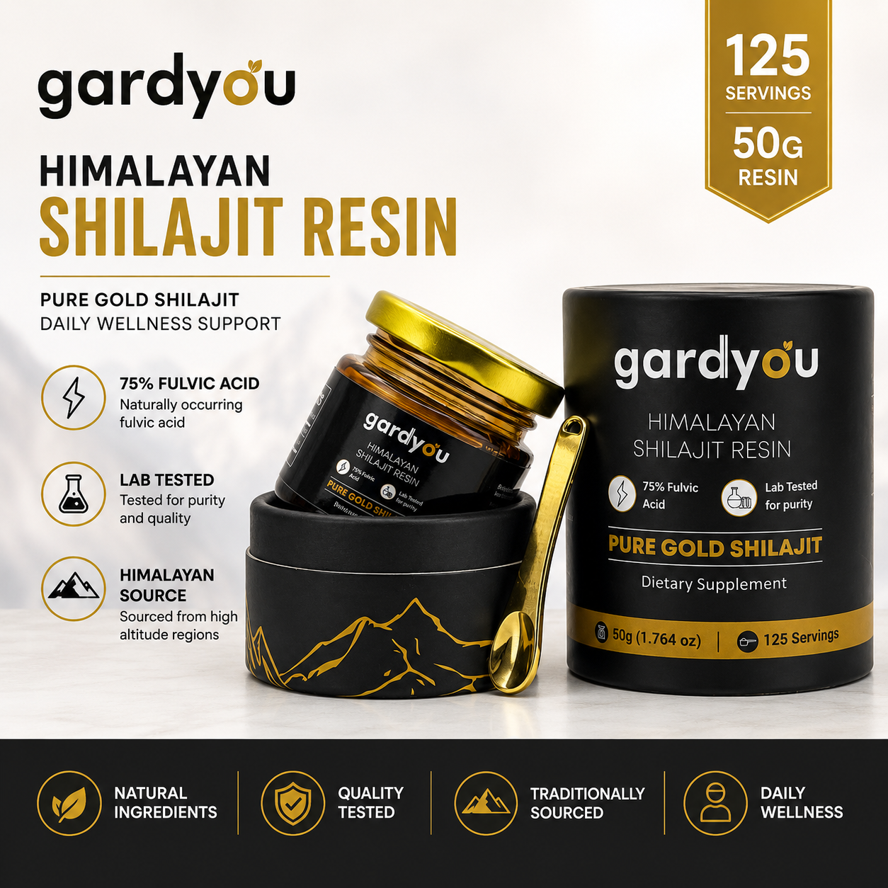 Pure Himaliyan Shilajit Resin by Gardyou High Strength Minerals - Essential, Healthcare